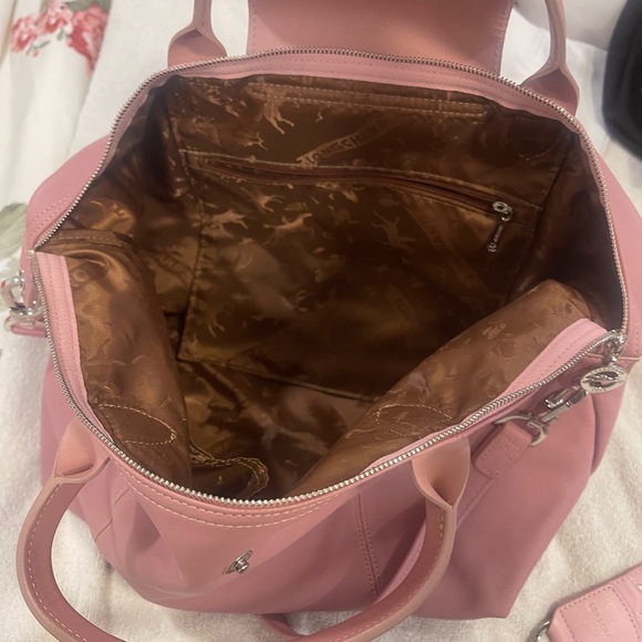 Longchamp leather Shoulder Bag - Soft Pink Handbag - Picture 13 of 16